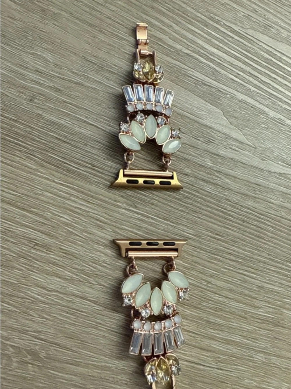 Rose Gold Crystal & Opal Beaded Apple Watch Jewelry Band 38mm